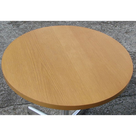 Image 1 of Vintage coffee table in aluminum, steel and beech veneer, 1990