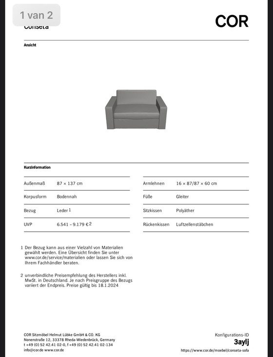 Image 1 of COR Conseta seating combination