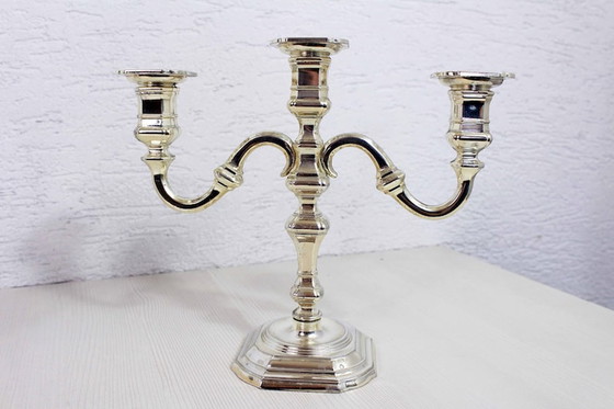 Image 1 of Pair of Silver plated candlesticks 3 fires 1960 by BMF