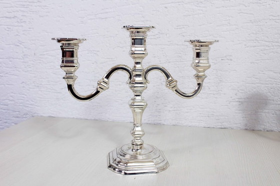 Image 1 of Pair of Silver plated candlesticks 3 fires 1960 by BMF