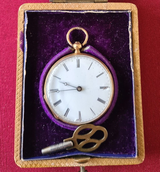 Yellow Gold Ladies Hanging Watch. Circa 1870