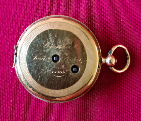 Image 1 of Yellow Gold Ladies Hanging Watch. Circa 1870