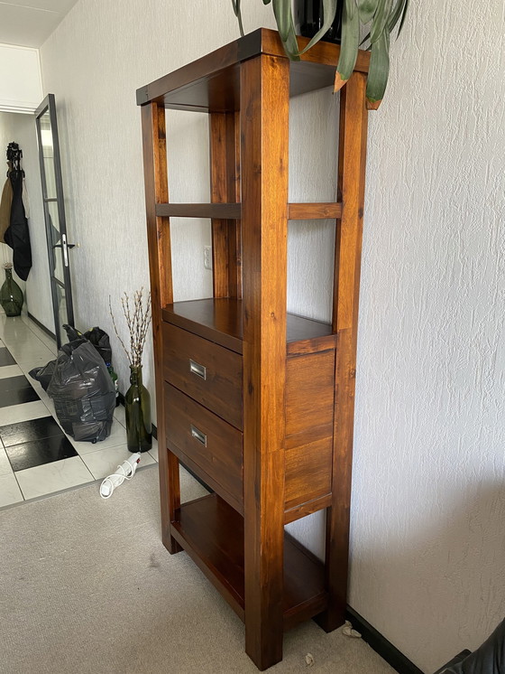 Image 1 of Set Of Walnut Sideboard And Two Cabinets