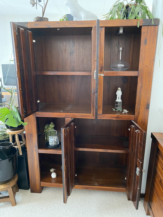 Image 1 of Set Of Walnut Sideboard And Two Cabinets