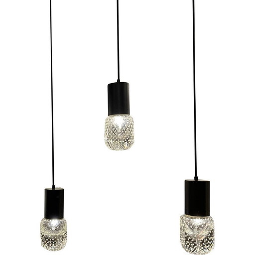 Set of 3 vintage Murano glass pendant lamp by Gino Sarfatti, 1960