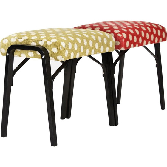 Image 1 of Set of 2 Mid-Century Czech Stools - 1960s