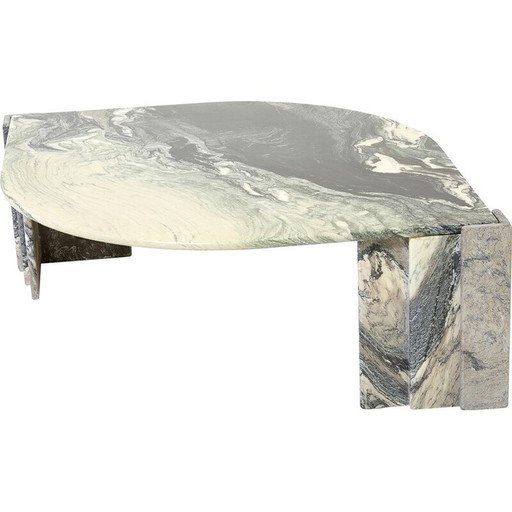 Vintage Sicilian marble eye coffee table, France 1970s
