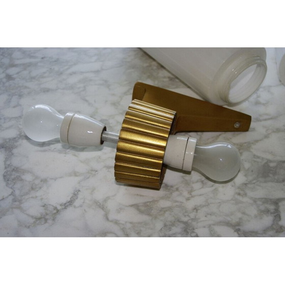 Image 1 of Vintage glass and metal wall lamp, 1960