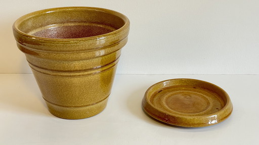 Pot and Saucer Poterie Clarous France