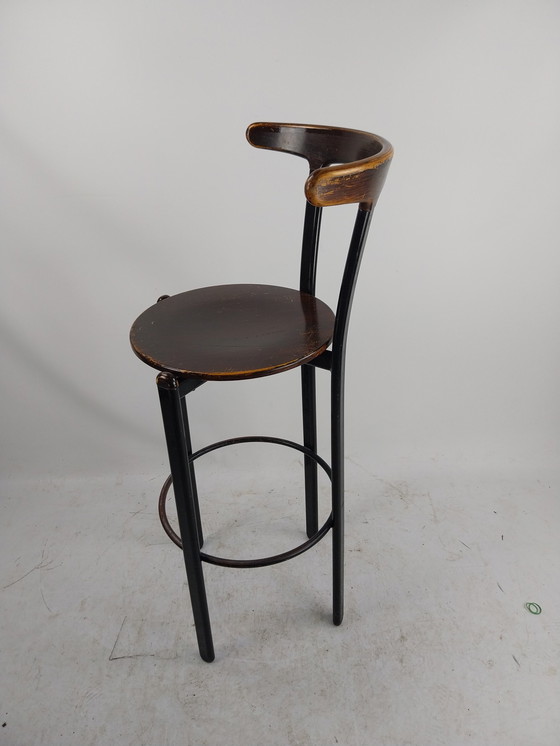 Image 1 of 4 X Bar Stool By Spahn 1970'S In Beautiful Patina