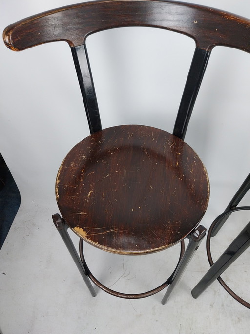 4 X Bar Stool By Spahn 1970'S In Beautiful Patina