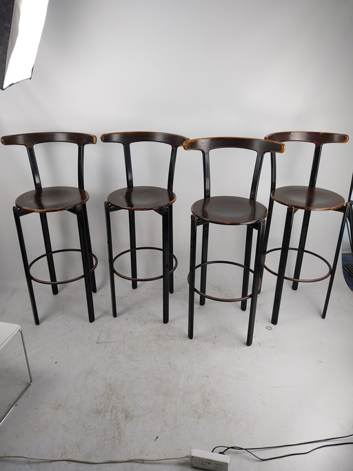 4 X Bar Stool By Spahn 1970'S In Beautiful Patina