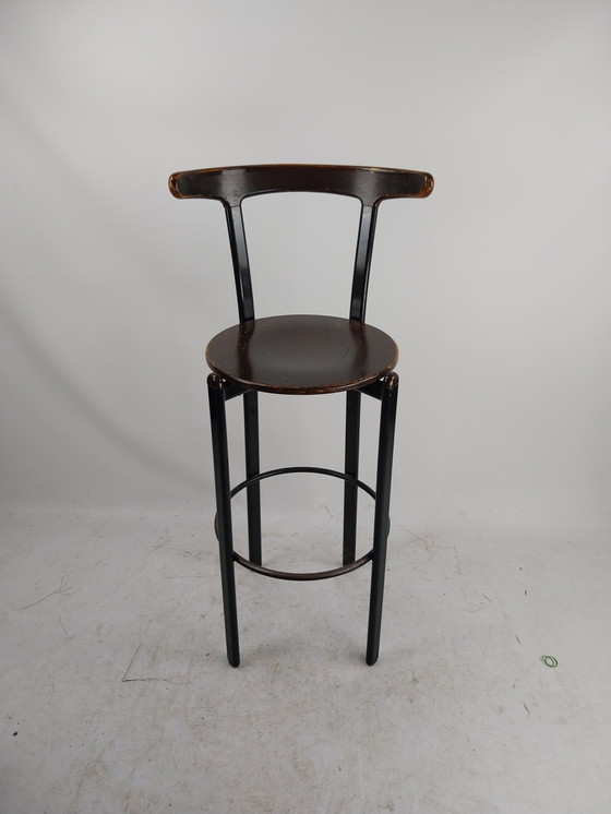 Image 1 of 4 X Bar Stool By Spahn 1970'S In Beautiful Patina