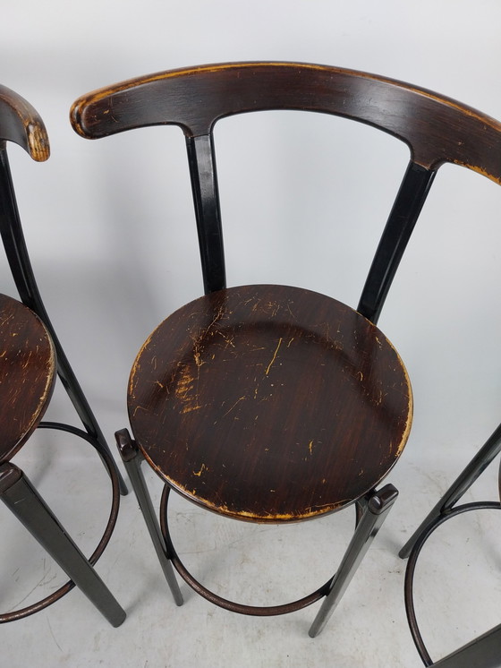 Image 1 of 4 X Bar Stool By Spahn 1970'S In Beautiful Patina