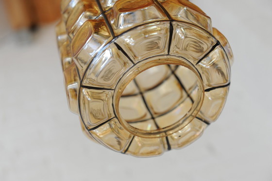 Image 1 of Amber faceted glass pendant lamp