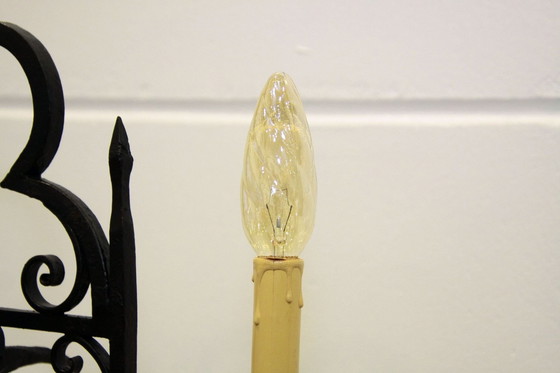 Image 1 of Lámpara de pie Butler campana de hierro latón regulable única retro antigua