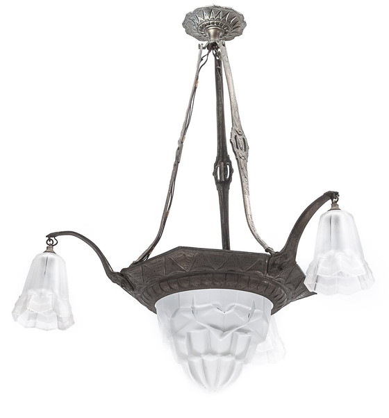 Image 1 of Degué" Art Deco chandelier