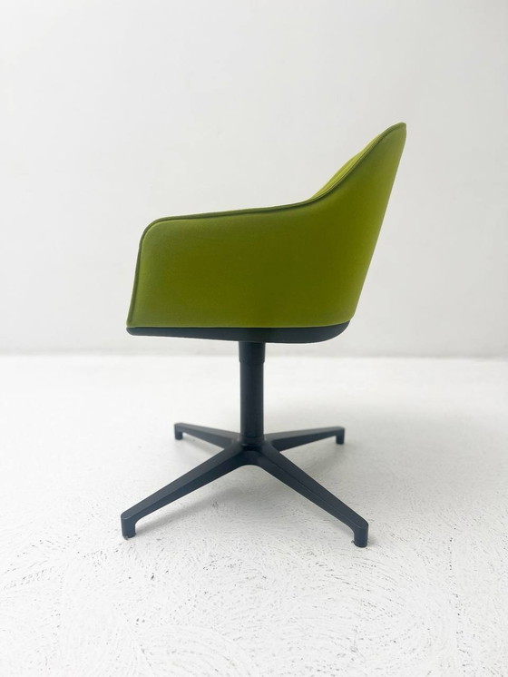 Image 1 of Set of 6 green Vitra Softshell Chair, four-star base 2010