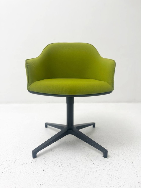 Image 1 of Set of 6 green Vitra Softshell Chair, four-star base 2010