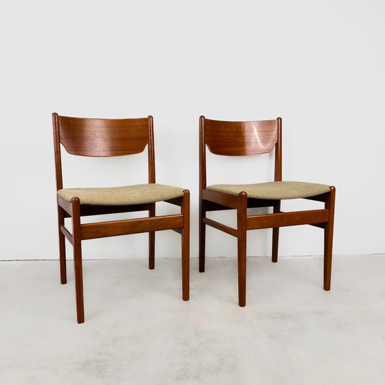 Image 1 of 2x Beautiful Danish teak chairs, Mid - Century