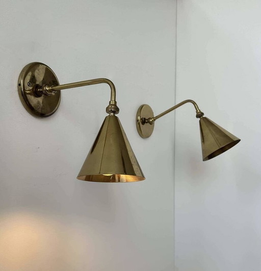 2X Adjustable Brass Wall Lights - France 1970