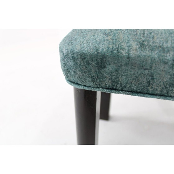 Image 1 of Pair of vintage chairs with stool, Italy 1940