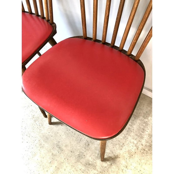 Image 1 of Sedia vintage Minuet Baumann in similpelle rossa