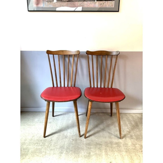 Image 1 of Sedia vintage Minuet Baumann in similpelle rossa