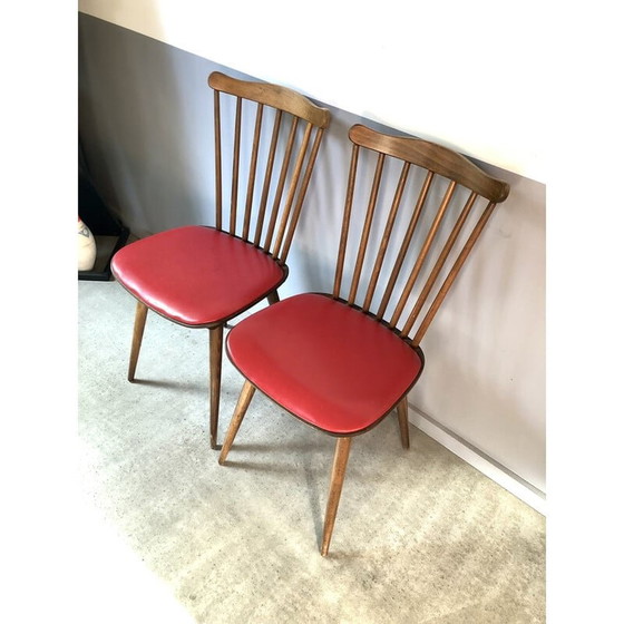 Image 1 of Sedia vintage Minuet Baumann in similpelle rossa