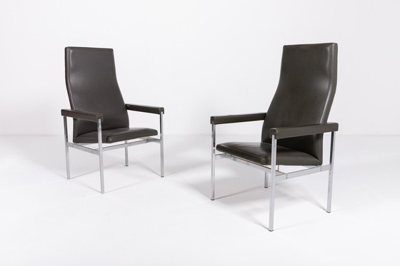 Image 1 of Pair Of High Back Armchairs From Fritz Hansen, 1980’S Denmark