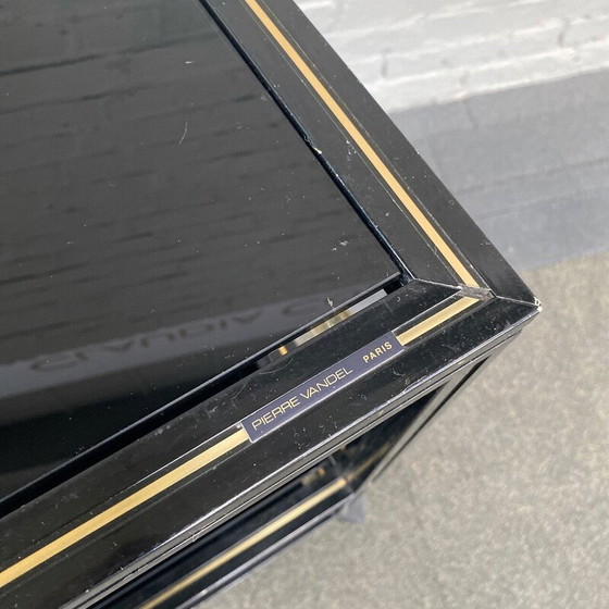 Image 1 of Vintage black aluminum table on castors by Pierre Vandel