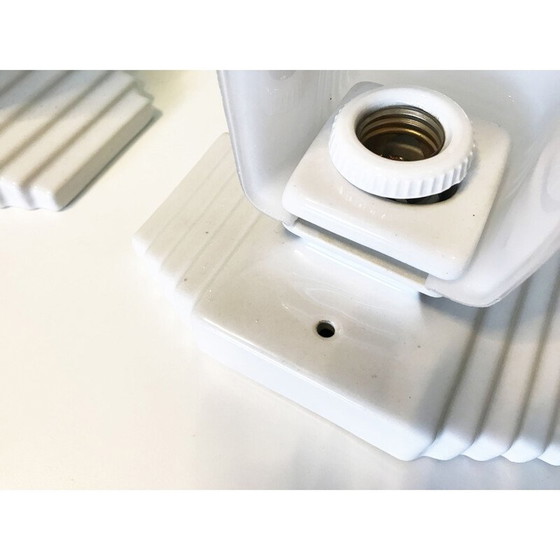 Image 1 of Lampada da parete vintage in opale e porcellana di Roca Spagna