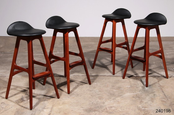 Image 1 of Erik Buch Wooden Bar Chairs 1960 Denmark