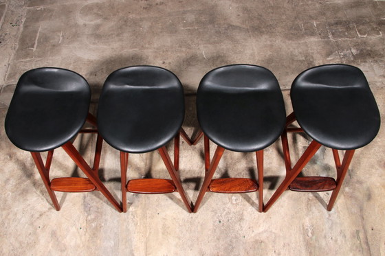 Image 1 of Erik Buch Wooden Bar Chairs 1960 Denmark