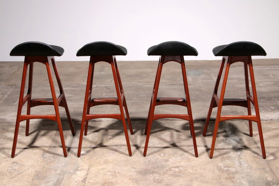 Image 1 of Erik Buch Wooden Bar Chairs 1960 Denmark