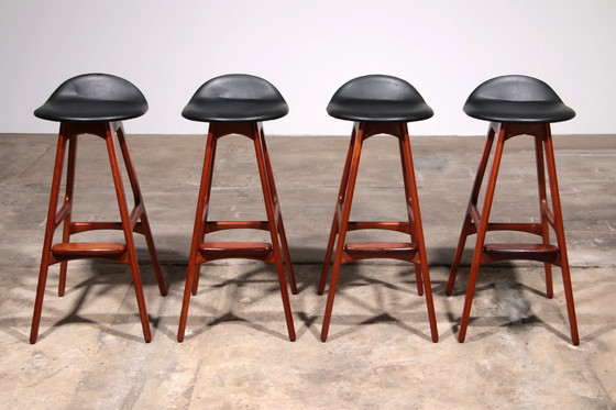 Image 1 of Erik Buch Wooden Bar Chairs 1960 Denmark