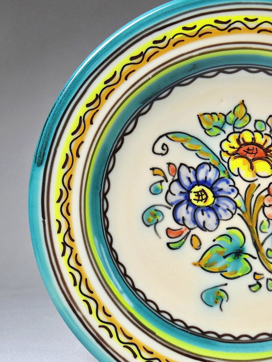 Image 1 of Small decorative plate, painted, handmade ceramic from Tolede