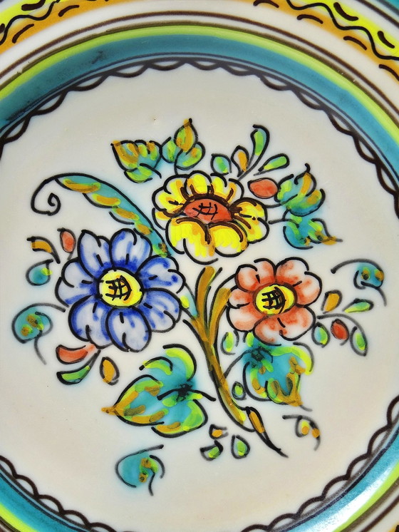 Image 1 of Small decorative plate, painted, handmade ceramic from Tolede