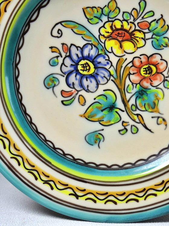 Image 1 of Small decorative plate, painted, handmade ceramic from Tolede