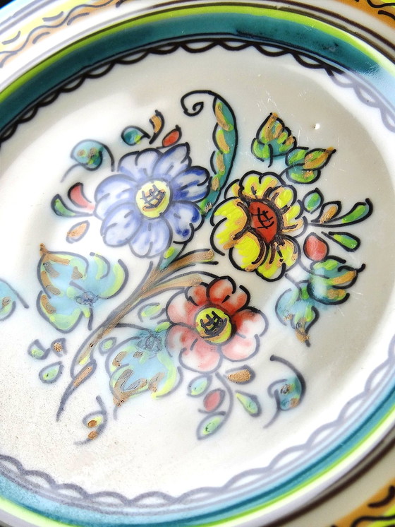 Image 1 of Small decorative plate, painted, handmade ceramic from Tolede