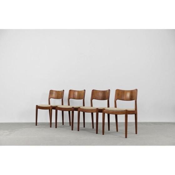 Image 1 of Juego de cuatro sillas de comedor danesas de teca de mediados de siglo de Glostrup Møbelfabrik, años 60