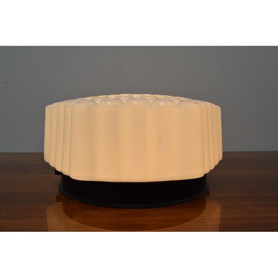 Image 1 of Vintage glass and metal ceiling lamp, Czechoslovakia 1970