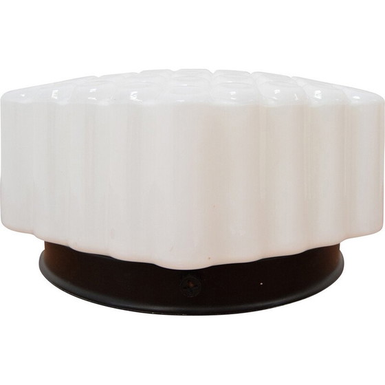 Image 1 of Vintage glass and metal ceiling lamp, Czechoslovakia 1970