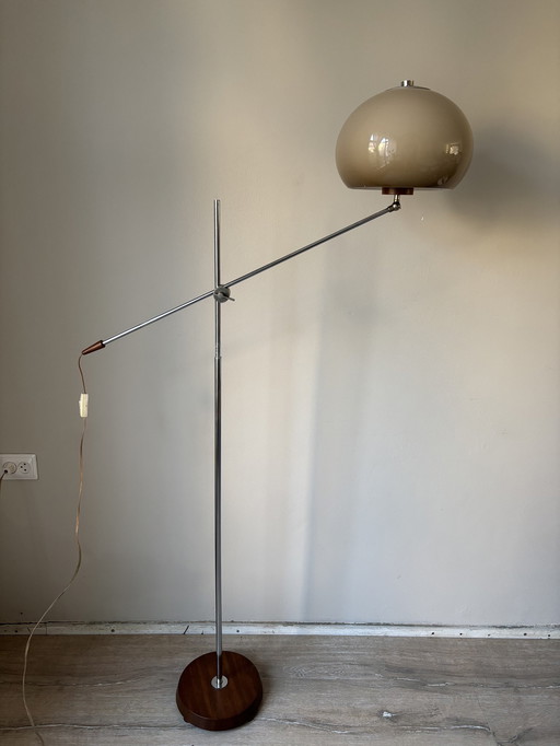 Vintage 1970s Angling Lamp Wood Attributed to Dijkstra Lamps