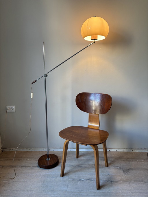 Vintage 1970s Angling Lamp Wood Attributed to Dijkstra Lamps