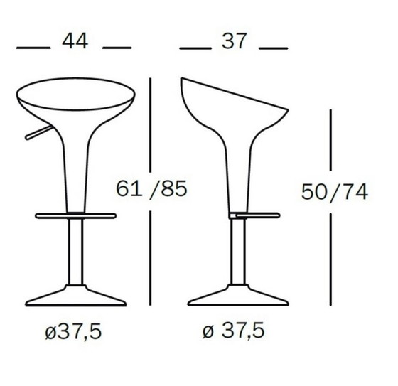 Image 1 of 2 tabourets Magis Bombo en acier inoxydable