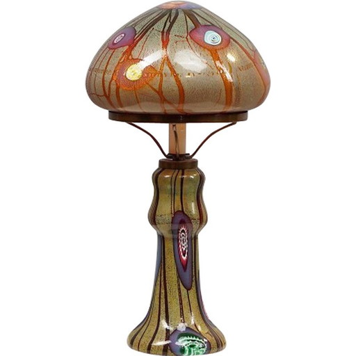 Lampada da tavolo vintage in vetro opalino di Giulio Radi, Italia 1970