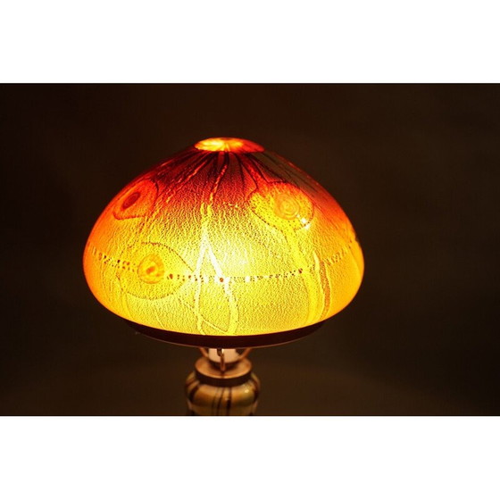 Image 1 of Lampada da tavolo vintage in vetro opalino di Giulio Radi, Italia 1970