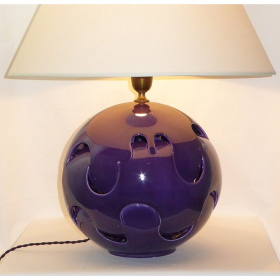 Image 1 of Lampada vintage in ceramica color prugna, 1970