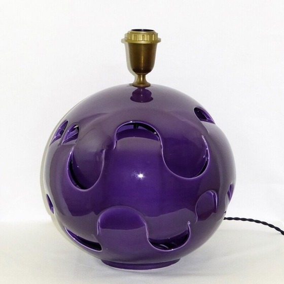 Image 1 of Lampada vintage in ceramica color prugna, 1970